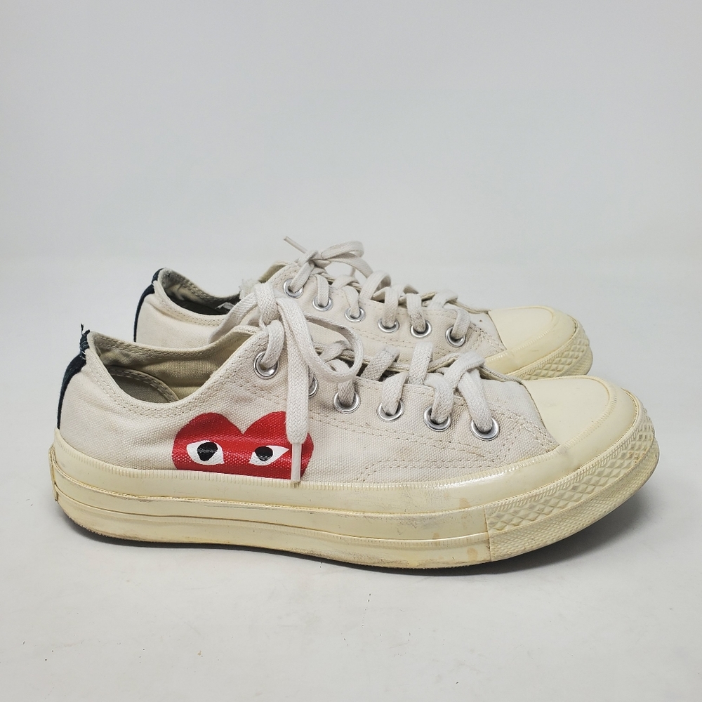 CONVERSE Comme des Garcons Play Emblem Heart Low Top Sneakers Size 7 - Picture 5 of 10
